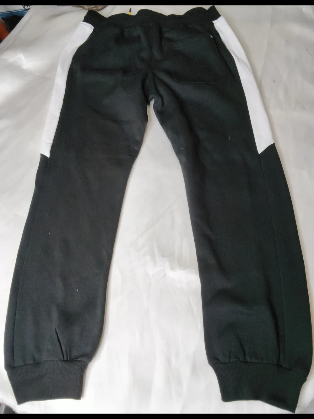 Black Men's Joggers with Multicolor Geometric Side Stripes